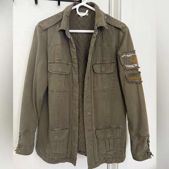 Willow & Clay Jackets & Blazers - Willow & Clay Green Military Style Utility Jacket sz L